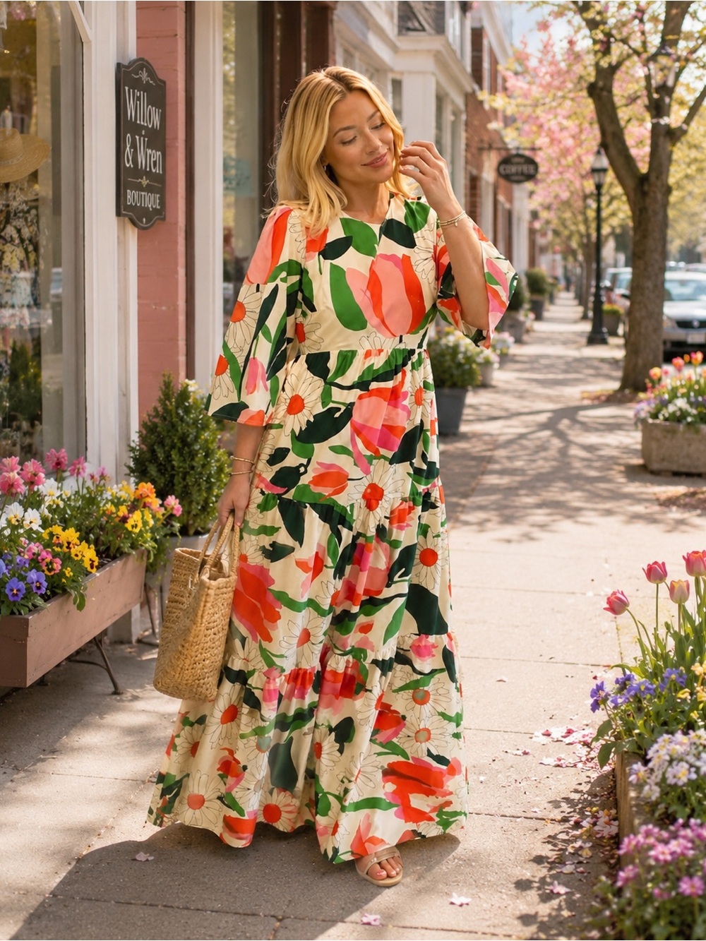 FLORA BEA- Floral Maxi Dress